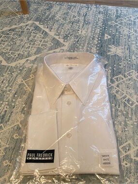 Paul Fredrick White Men’s Dress Shirt - Point Collar